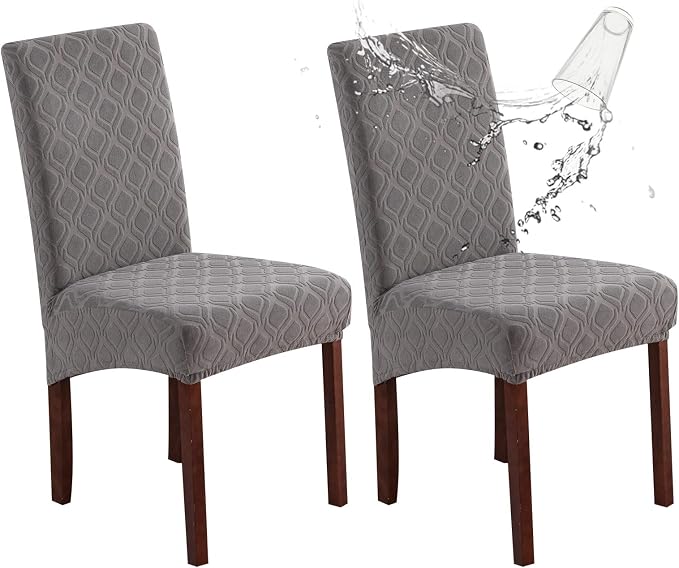 Genina Waterproof Chair Covers for Dining Room, Stretch Jacquard Dining Chair by Genina