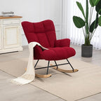 SAETSFEG Rocking Chair Nursery Teddy Upholstered Glider Rocker Rocking Accent by SAETSFEG