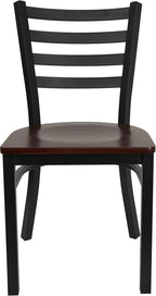 Flash Furniture 2 Pack HERCULES Series Black Ladder Back Metal Restaurant Chair - Image 5