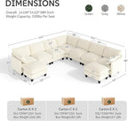 Ihanherry 141" Oversized V-Shaped Modular Sectional Couch, 9-Seater Cloud Sofa - Image 7