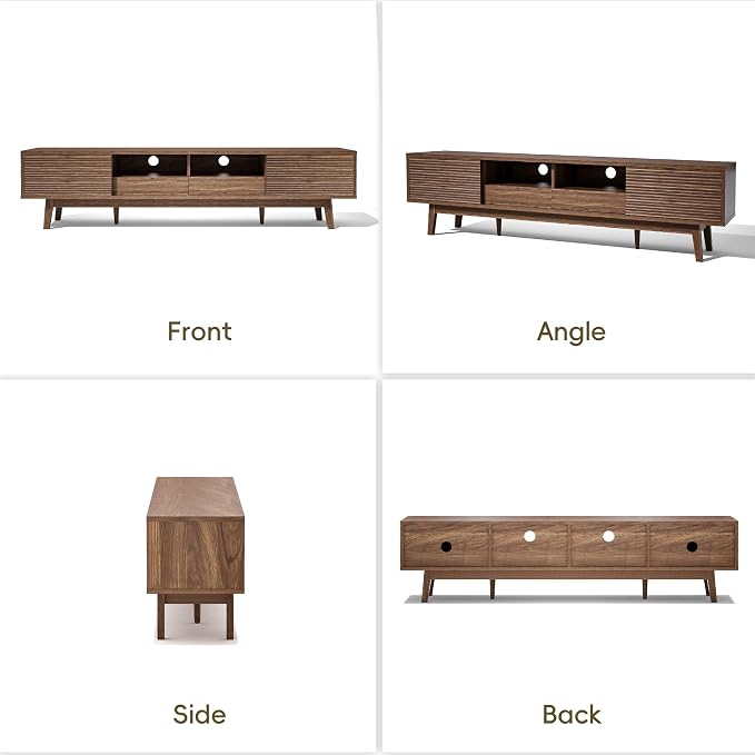 MU 70 Inch TV Stand for TVs up to 80 Inch, Mid Century Modern TV Console - Image 8