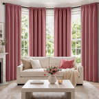 MIULEE 84 Inch Length Dusty Rose Blackout Bedroom Curtains Set of 4 | Thermal by MIULEE