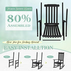Flamaker Outdoor Rocking Chair Oversized Wooden Patio Chairs - Image 4