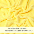 Yellow Fleece Plush Throw Blanket 108"x90"for Couch Sofa Fuzzy Cozy Flannel | - Image 4