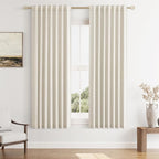 100% Blackout Linen Curtains 63 Inch Length 2 Panels Set by Guken