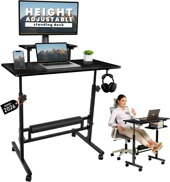 Model 2026 Adjustable Height Rolling Desk by Unknown