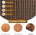 Tangkula 9 Pieces Patio Acacia Wood Table and Chairs Set - Image 8