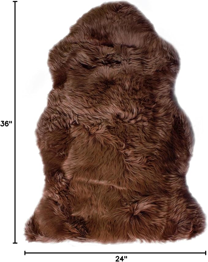 HUAHOO Premium Genuine Sheepskin Rug Brown Real Australia Sheepskin Natural - Image 3