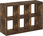 Furinno Cubicle Book Shelf, 6-Cube Bookshelf, Extra Thick Frame Horizontally & - Image 11
