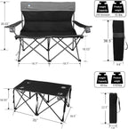Camping Chair Set of 3, Outdoor Folding Camping Chairs - Image 3