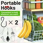 Magnetic Shelf for Fridge with Wood Lid, Fruit Potato and Onion Storage Bins - Image 6