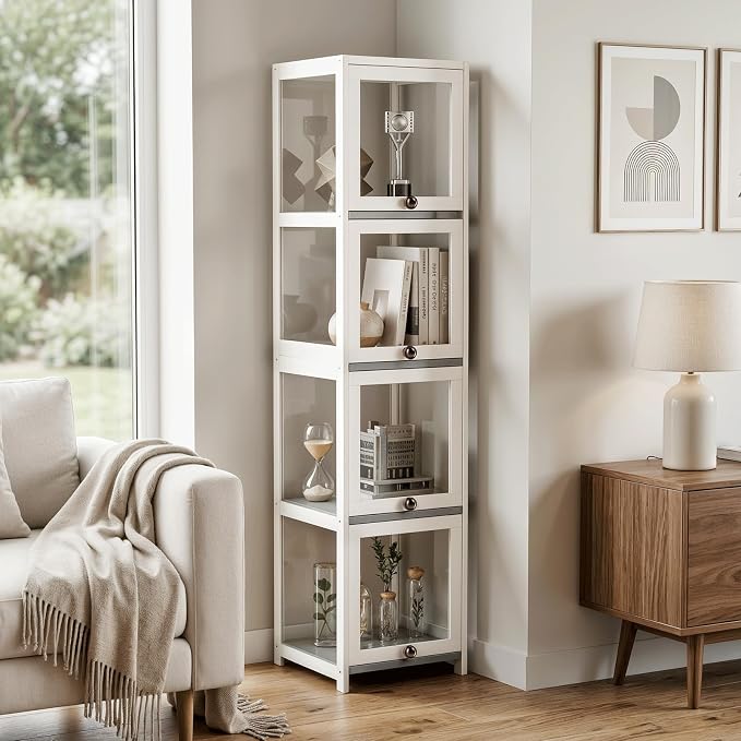 Magshion Display Cabinet, 4-Tier Corner Shelf by Magshion