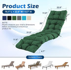 Chaise Lounge Cushions Outdoor, Waterproof & Fade Resistant Patio Lounge Chair - Image 2