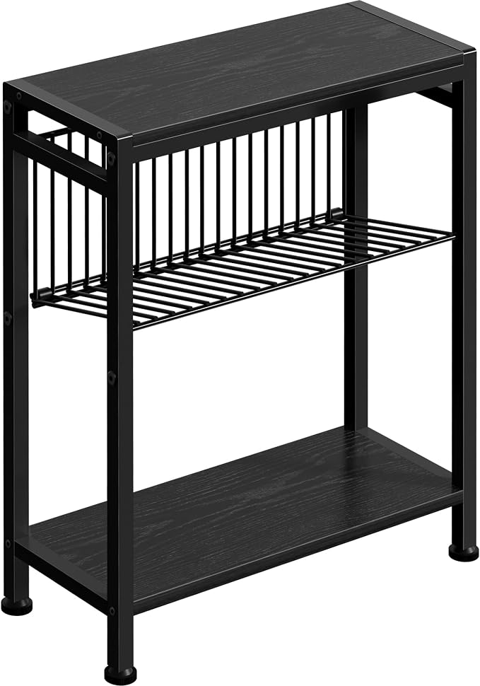 End Table for Small Space, 3-Tier Narrow Side Table by HOME