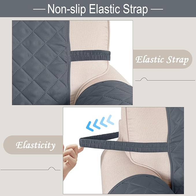 Reversible 45" Small Loveseat Sofa Covers, Dark Blue | Loveseat Covers - Image 6