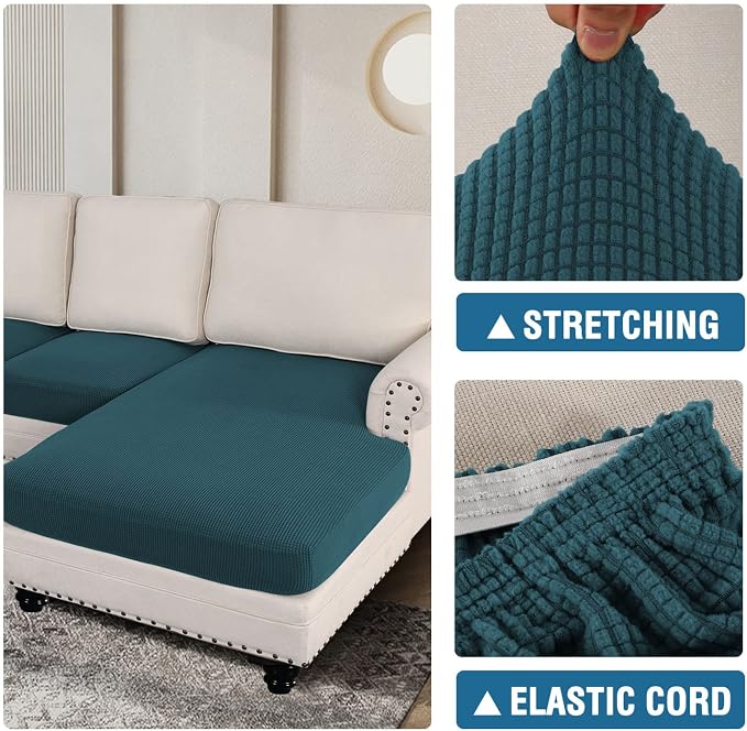 H.VERSAILTEX Sectional Couch Covers 3 Pieces Sofa Seat Cushion Covers L Shape - Image 6