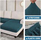 H.VERSAILTEX Sectional Couch Covers 3 Pieces Sofa Seat Cushion Covers L Shape - Image 6