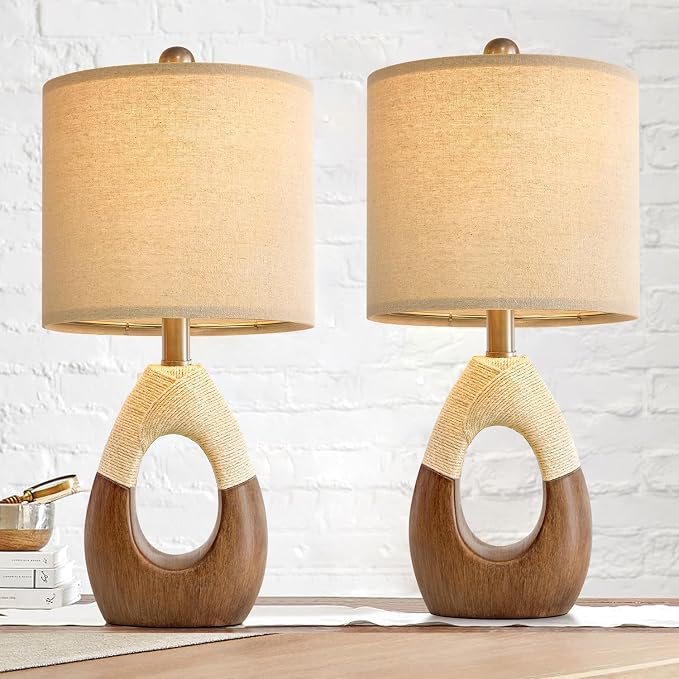 OYEARS Boho Table Lamps Bedroom Living Room Set 2, Suitable - Image 5