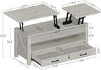 Seventable Coffee Table, 47.2" Lift Top Coffee Table - Image 3