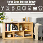 Tangkula 5 Cube Bookcase, 2 Tier Wooden Storage Open Bookshelf, Kid's Playroom - Image 6