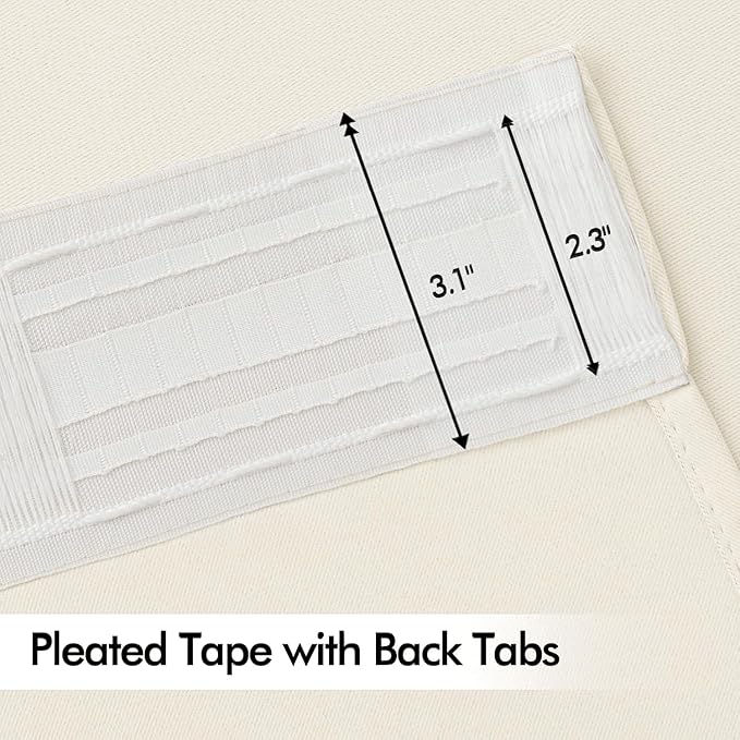 MIULEE Birch Back Tab Blackout Curtains 52x102 Inch Long 2 Panels Set | Rod - Image 4
