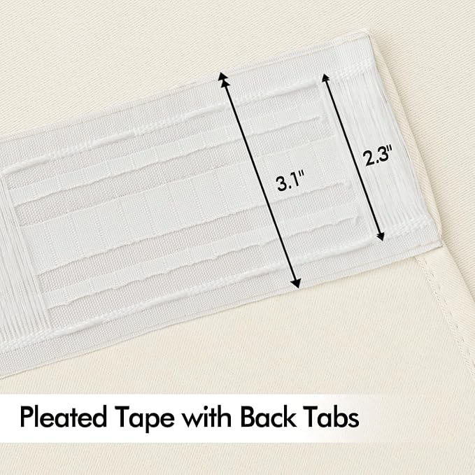 MIULEE Birch Back Tab Blackout Curtains 52x108 Inch Long 2 Panels Set | Rod - Image 4