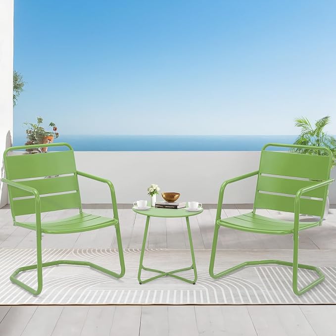MELLCOM 3 Piece Patio Set, Small Patio Furniture Set by MELLCOM