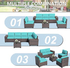 ALAULM 6 Pieces Patio Furniture Set, Oversized Seat/Armrest and High Back - Image 7