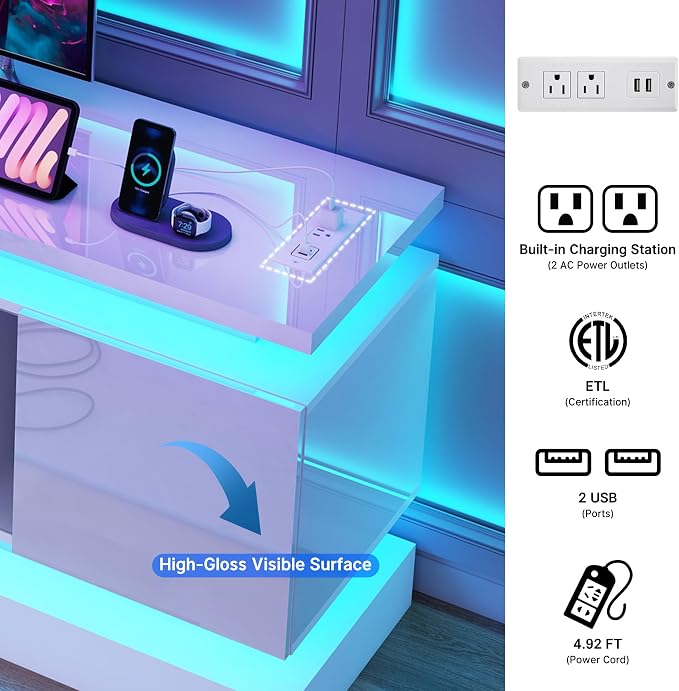 chartustriable 71IN LED TV Stands w/Power Outlet - Image 4