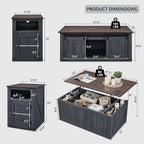IFGET Farmhouse Furniture Set of 3, Includes 48" Lift Top Coffee Table - Image 2