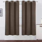 Chocolate Brown Thermal Blackout Curtains/42 x 72 Inch/Set of 2 Panels Room by Lemomo