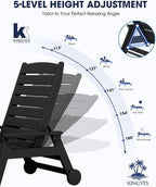 KINGYES HDPE Lounge Chair Outdoor, Patio Chaise Lounge Recliner - Image 3