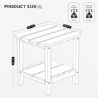SERWALL Double Adirondack Side Table End Table Set of 6- Tiffany - Image 2