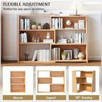 IOTXY Wooden Extendable Shelf Bookcase - Image 3