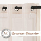 NICETOWN Sheer Taupe Curtains for Bedroom 120 inches Long, Grommet Elegant - Image 2