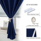 Portable Light Blocking Curtains Self-Stick Design, Removable Adhesive Window - Image 2