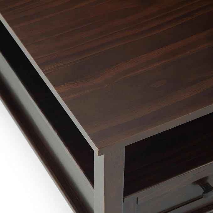 SIMPLIHOME Warm Shaker Solid Wood Transitional-Style 36-inch Wide Coffee Table - Image 9