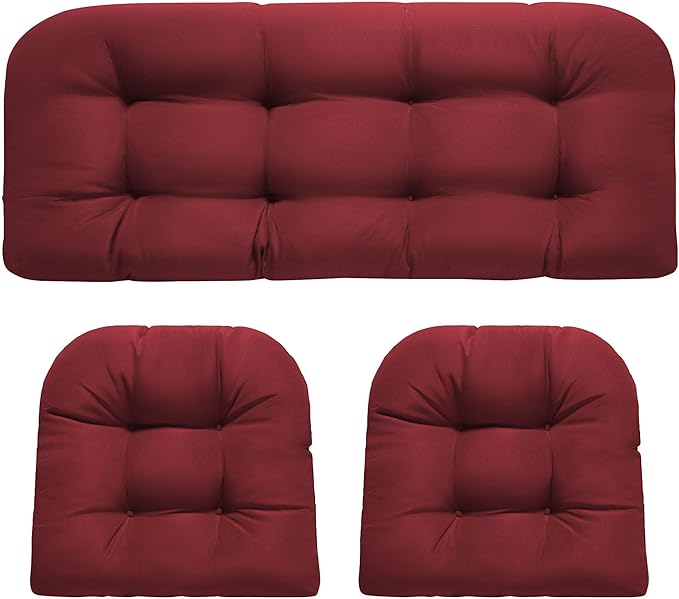 DANGHOOGY Wicker Chair Cushions, Waterproof Outdoor Loveseat Cushions by DANGHOOGYFurnitureCushions