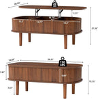 Fully Assembled Fluted Lift Top Coffee Table - Image 2