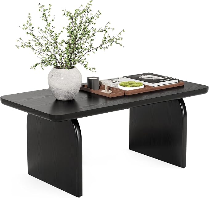LITTLE TREE Farmhouse Coffee Table, 47 Inches Wooden Center Tables - Image 9