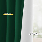 Yakamok Dark Green 100% Blackout Curtains 63 Inches Long 50" Wide 2 Panels | - Image 6