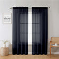 Black Sheer Curtains 78 Inches Long 2 Panels Set, Privacy Voile Light Filtering by Lecloud