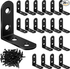 20PCS Black L Brackets, Stainless Steel Corner Brace by DOUDOULE