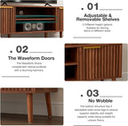 LCRBOL TV Stand for Living Room, Mid Century Modern Entertainment Center for - Image 4