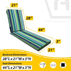 AAAAAcessories Outdoor Chaise Lounge Cushions, Fade-Resistant, Waterproof Patio - Image 5