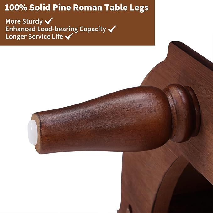 Solid Wood Retro Curved Console Table - Image 7