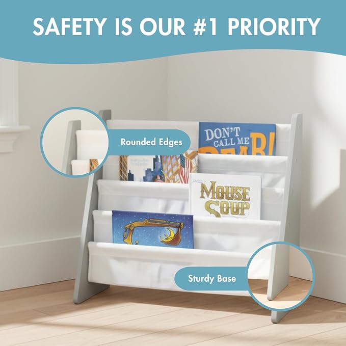 Humble Crew Kids Bookshelf, 4-Tier Front-Facing Book Display Organizer - Image 6