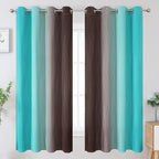 Brown and Teal Ombre Blackout Curtains - Image 2