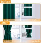 Blackout Curtains for Bedroom, Hunter Green, 38 x 72 Inch, 2 Panels | Noise - Image 4