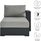 Modway Tahoe Powder-Coated Aluminum Outdoor Chaise Lounge Gray - Image 8